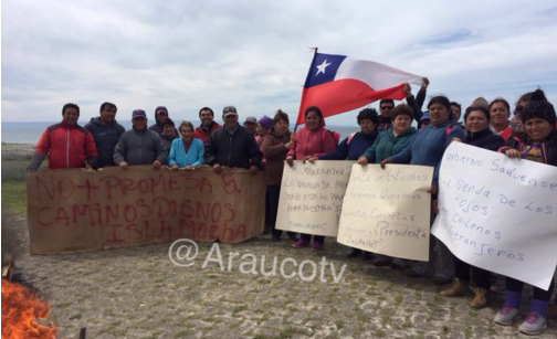 Habitantes de Isla Mocha se movilizaron por mal estado de los caminos, dicen estar cansados de puras promesas