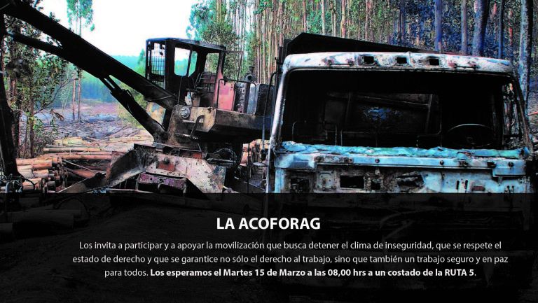 Contratistas forestales se movilizarán mañana en 3 regiones en protesta por violencia mapuche