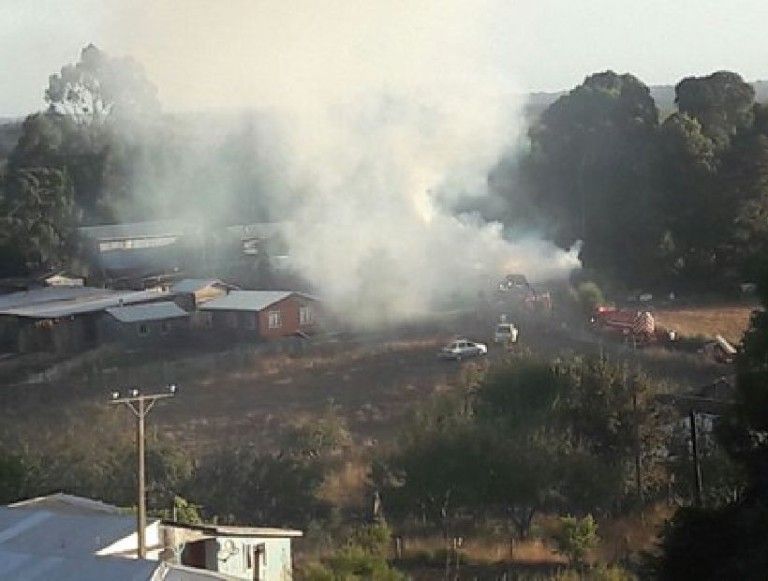 Incendio consumió en su totalidad aserradero en sector rural de Cañete