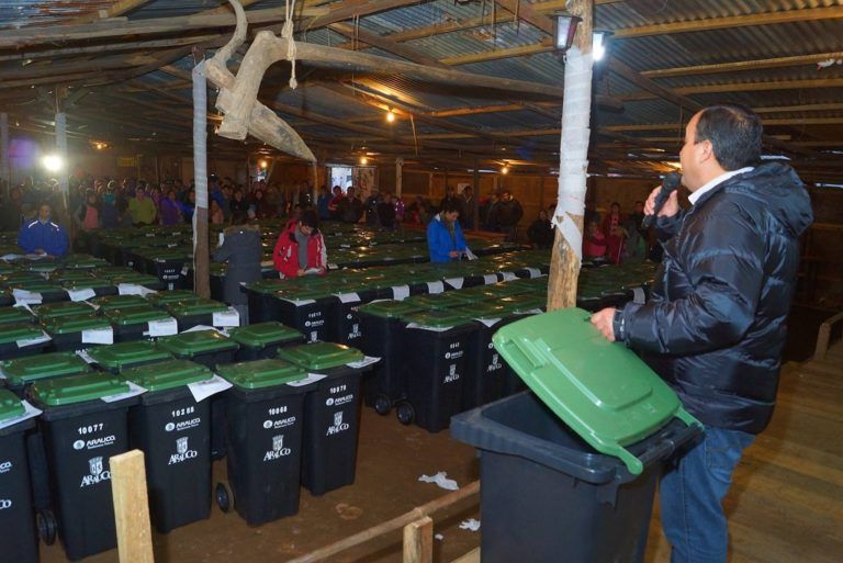 Municipio de Arauco sumó 800 contenedores de basura al Programa de Manejo Responsable de Residuos Domiciliarios